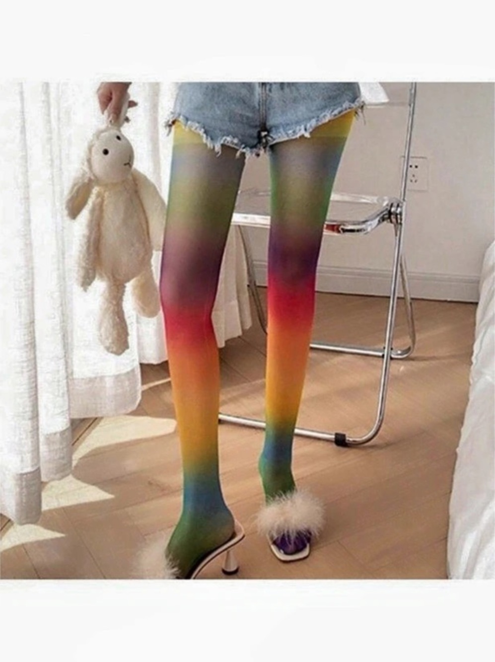 Multicolor Gradient Tights Like New